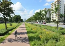 ciclovia e pista de caminhada