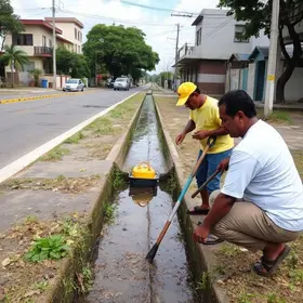 mutirão de limpeza dos bueiros