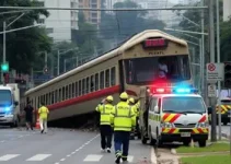 trem descarrila e bloqueia ruas em Hortolândia (SP)