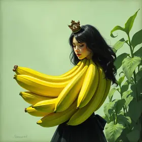 O coração da banana temperada na wasabi preta